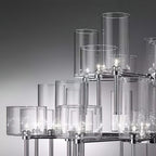 Zonia Chandelier Glass Cylinder Array Chrome
