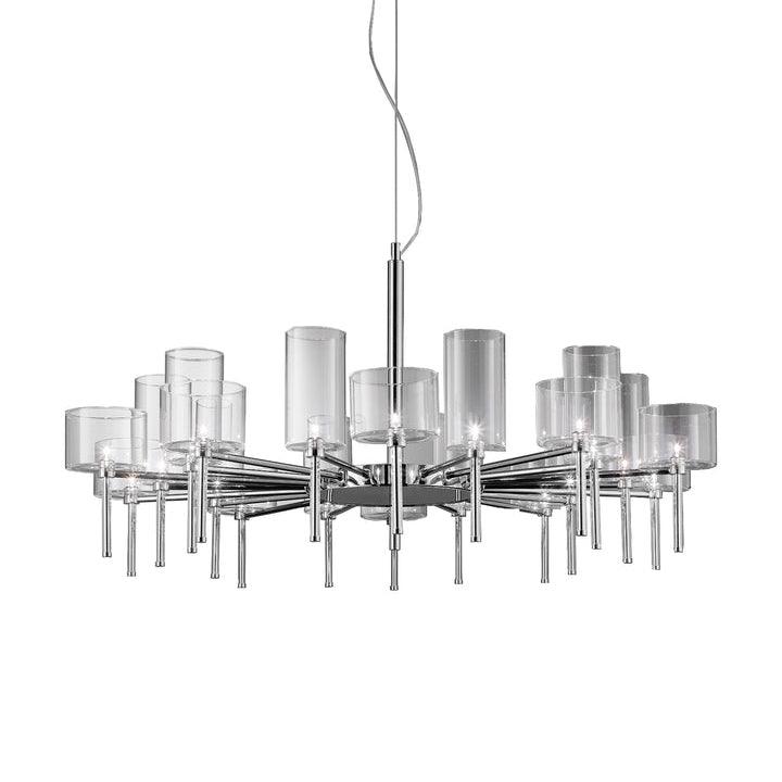 Zonia Chandelier Glass Cylinder Array Chrome