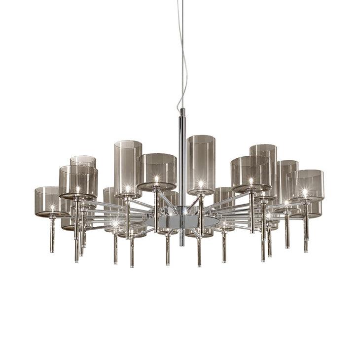 Zonia Chandelier Glass Cylinder Array Chrome