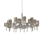 Zonia Chandelier Glass Cylinder Array Chrome