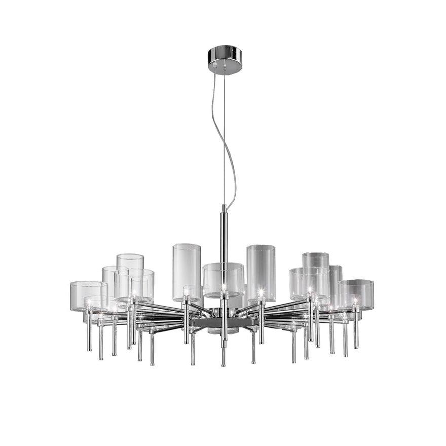 Zonia Chandelier Glass Cylinder Array Chrome