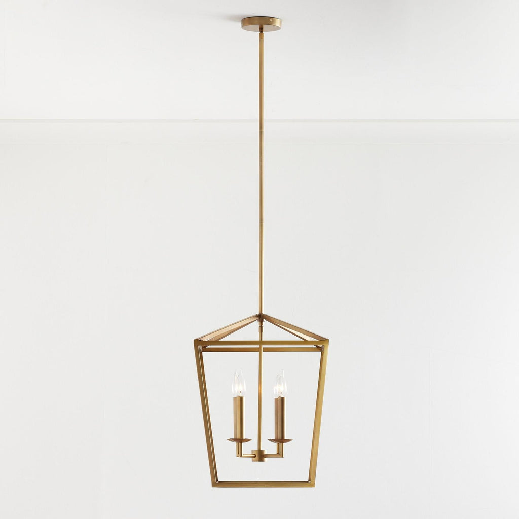 Lodge Lantern Brass Pendant Light