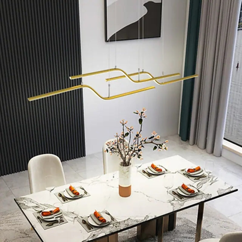 Arisha Minimalist Geometric 3 Light Pendant Light, Dining Room