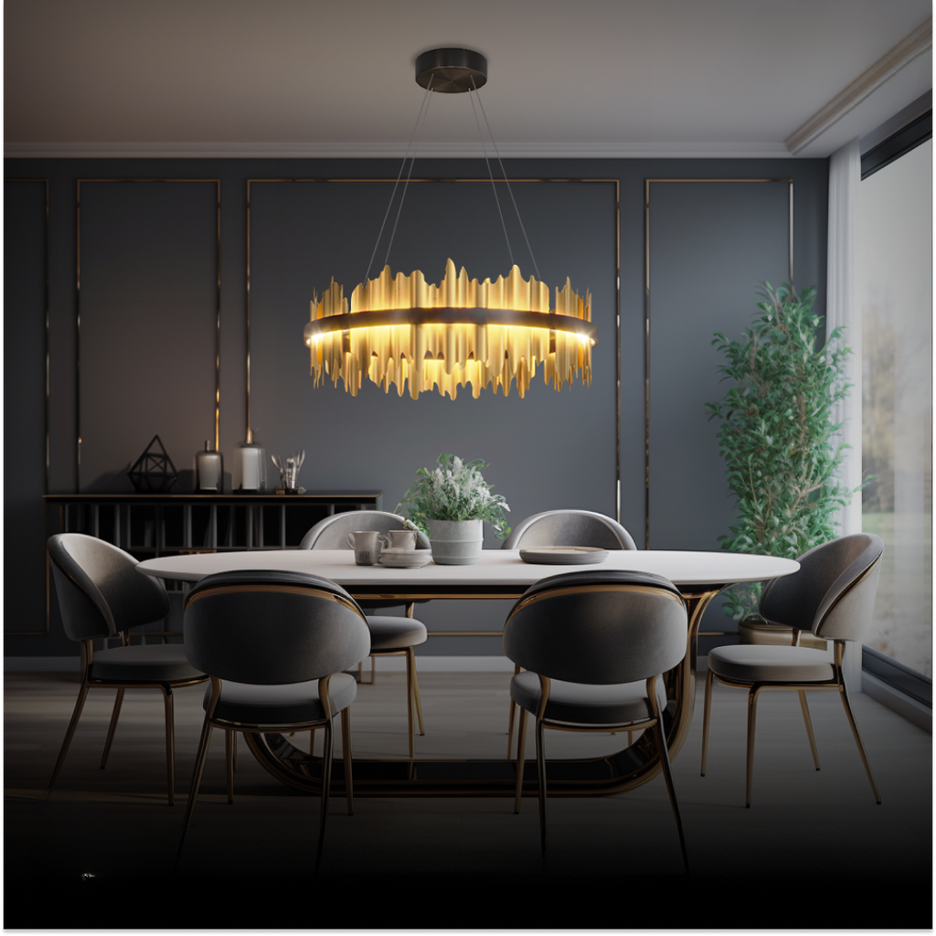 Kristy Industrial Chandelier Cylindrical Living Room