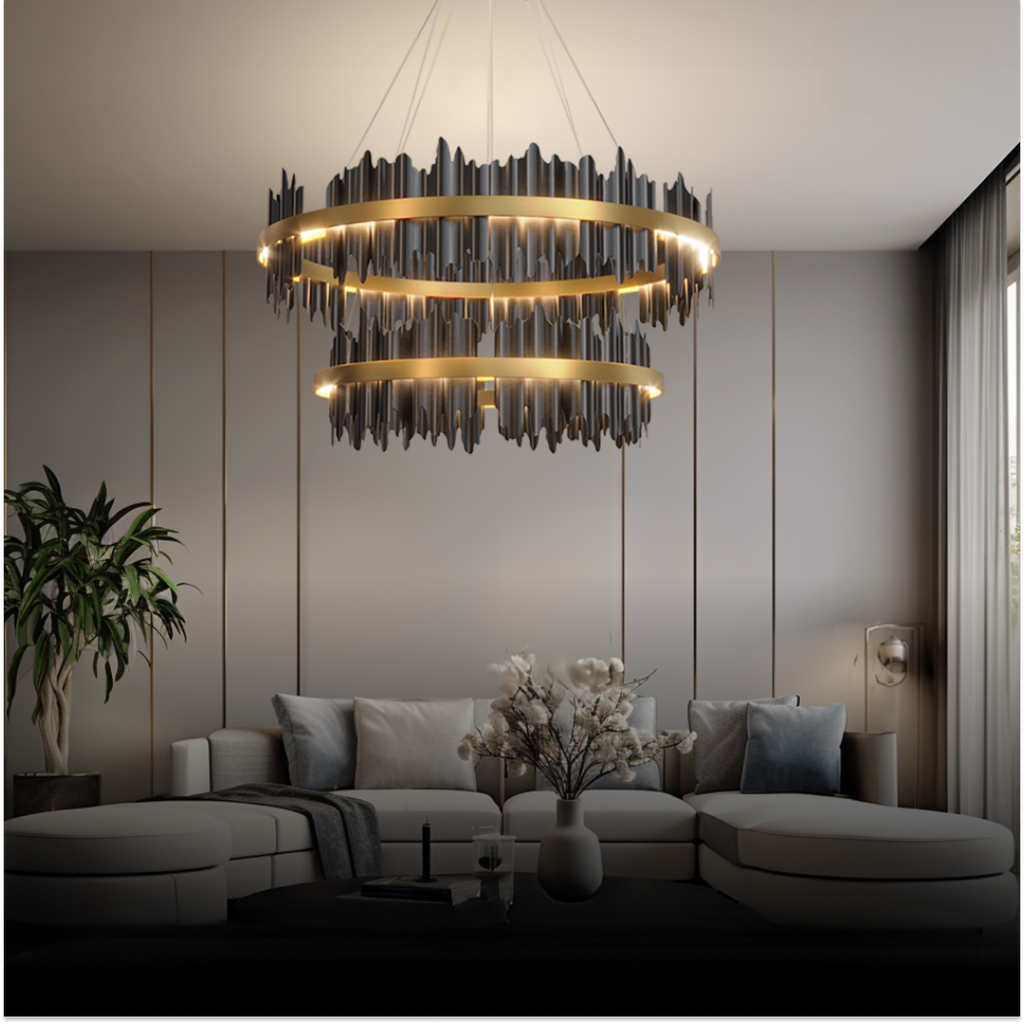 Kristy Industrial Chandelier Cylindrical Living Room
