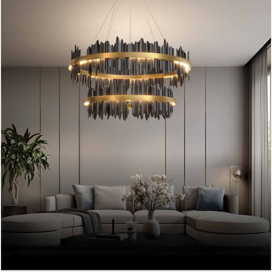 Kristy Industrial Chandelier Cylindrical Living Room
