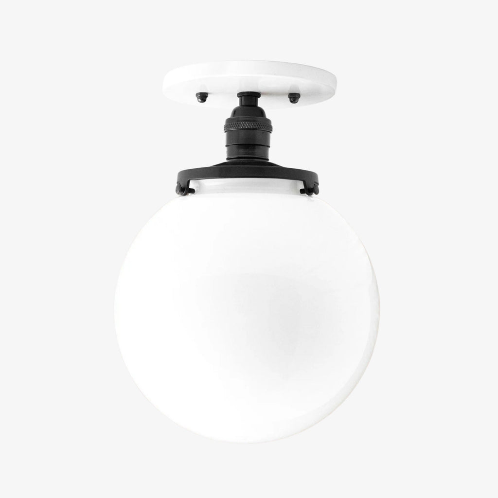 Pearl Glass Mid Century Flush Ceiling Light