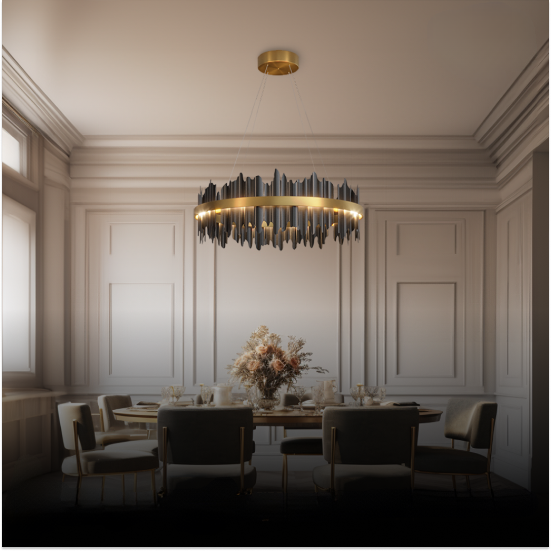 Kristy Industrial Chandelier Cylindrical Living Room
