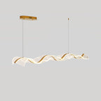 Alon Chandelier Linear Acrylic Wave Pattern Modern Art