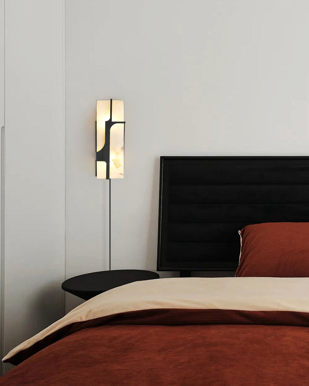 Ariel Wall Lamp Plug-In Bronze & Alabaster