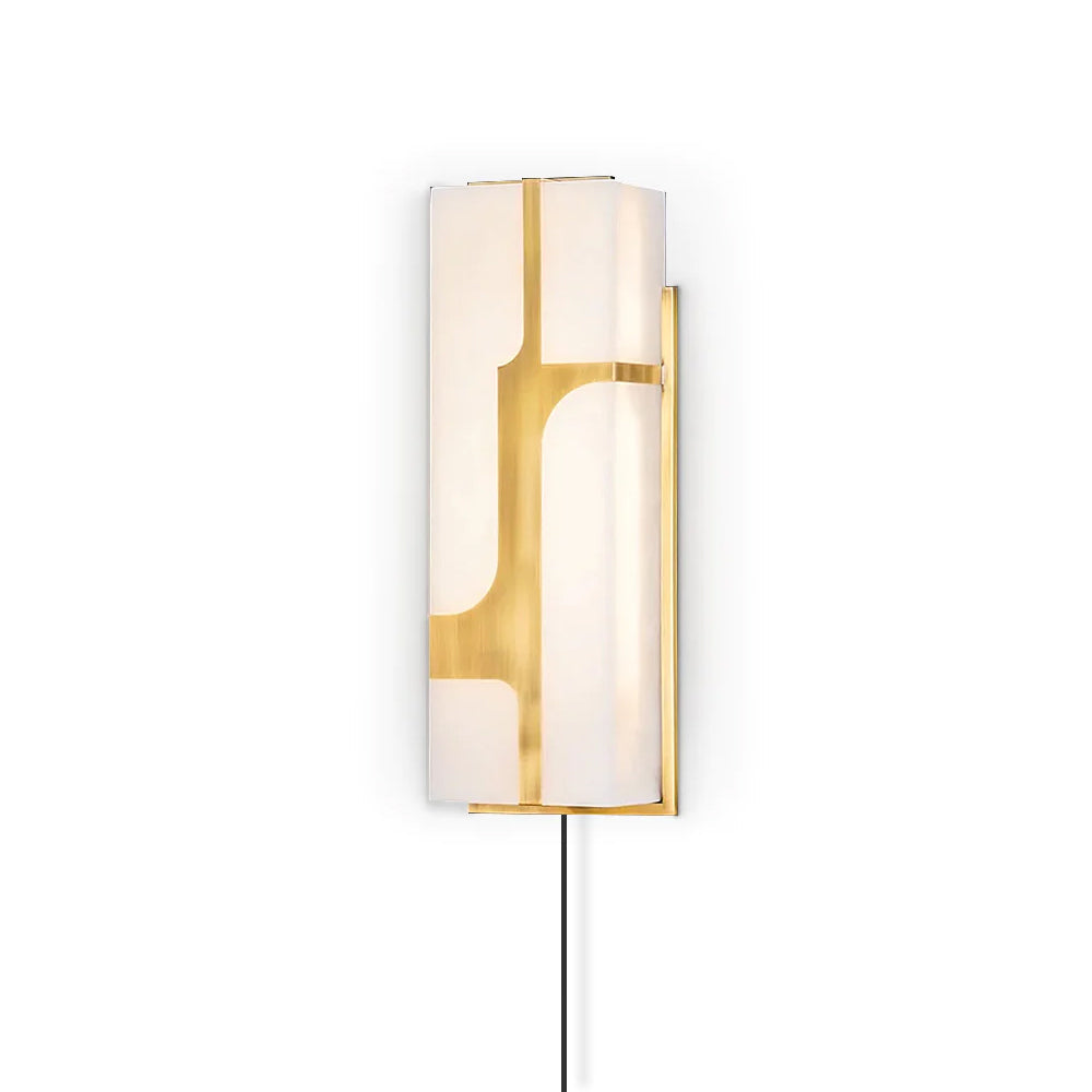 Ariel Wall Lamp Plug-In Bronze & Alabaster