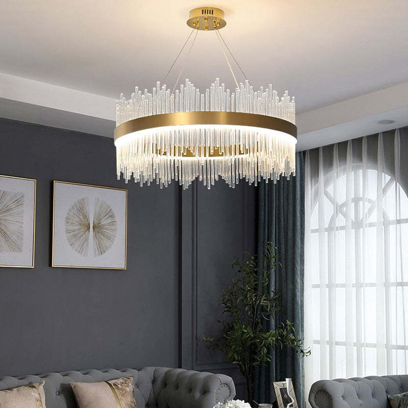Kristy Modern Round Rectangular Chain Chandelier