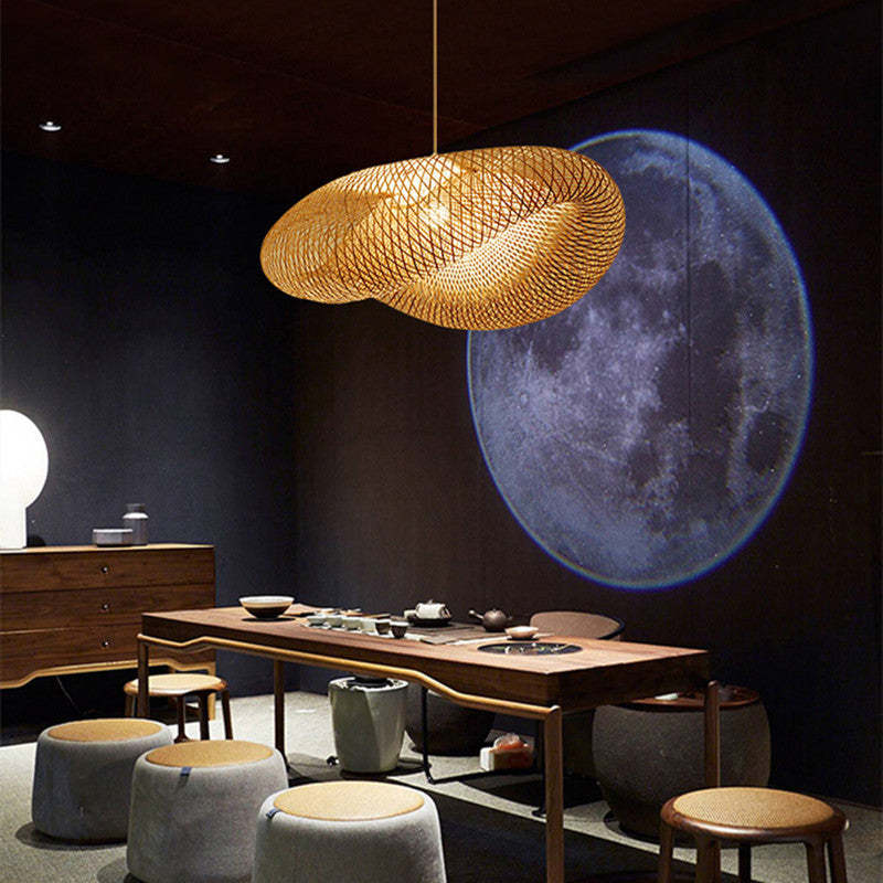 Ritta Modern Pendant Light For Dining Room/Kitchen Island, Bamboo