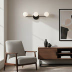 Pearl 3-Light Milk Glass Globe Wall Sconce Mid-Century Light