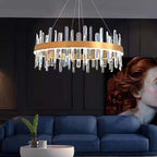 Kristy Modern Crystal Ring Chandelier, Stainless Steel & Crystal