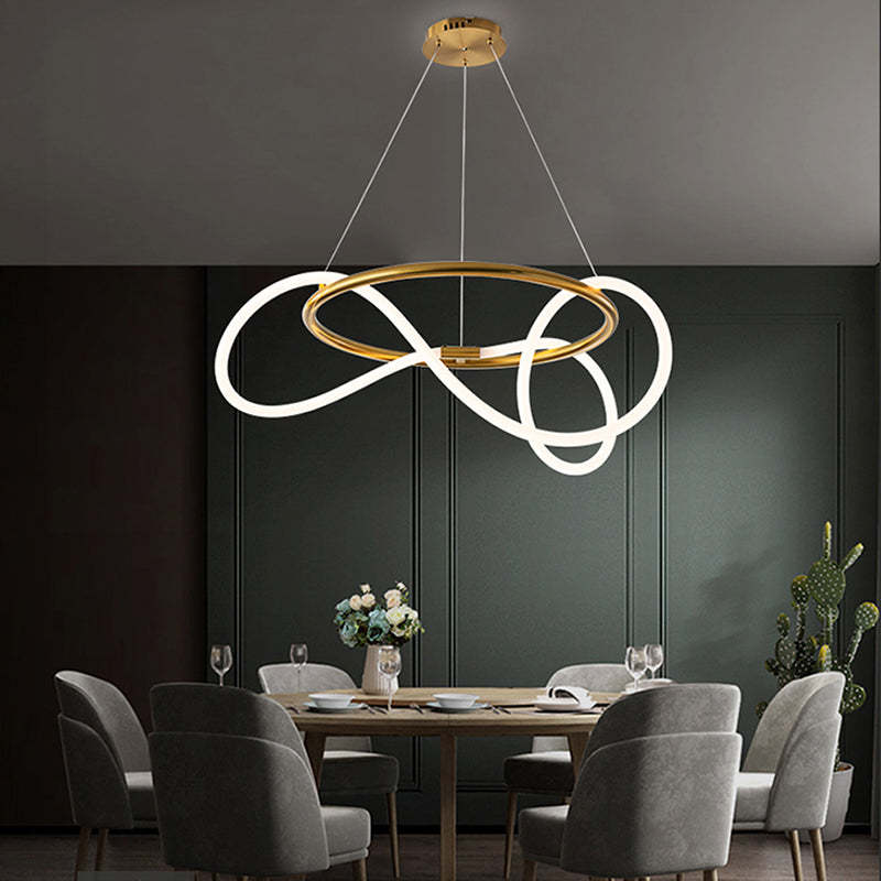 Arisha Curved & Linear Semi Flush Mount Ceiling Light