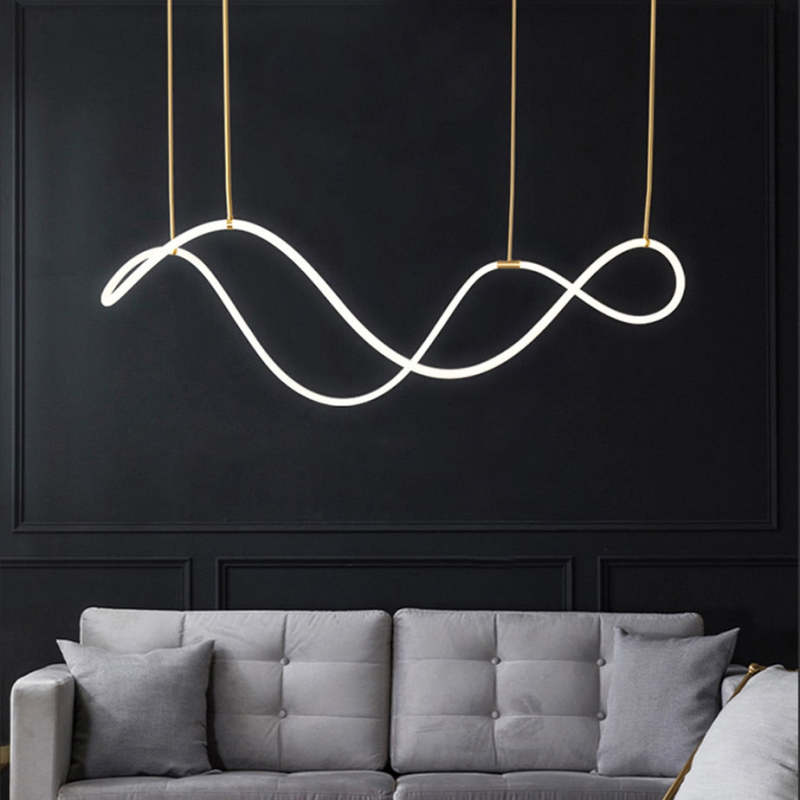 Arisha Curved & Linear Semi Flush Mount Ceiling Light