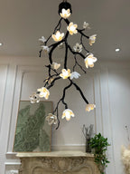 Lustra Chandelier Black Branch Flower
