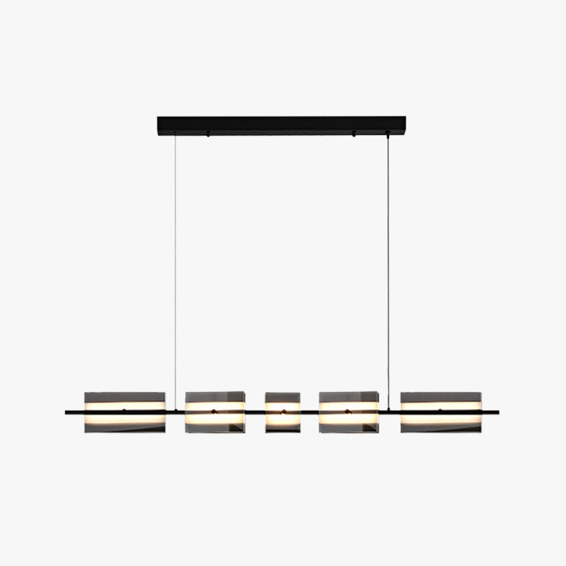 Arisha Modern Nordic Linear Copper Glass Pendant Light Brass