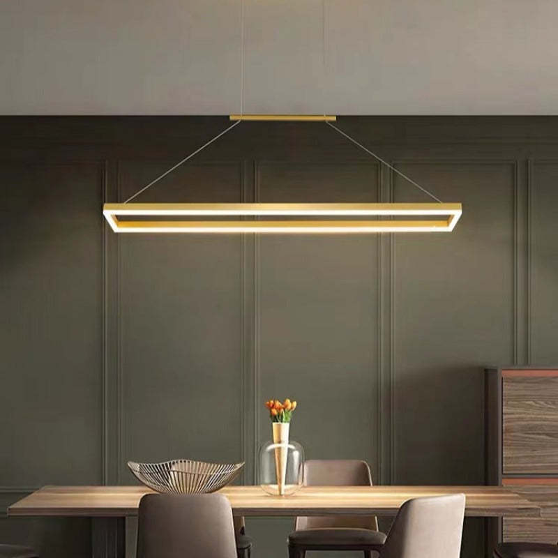 Arisha Modern Rectangular Pendant Light Coffee Dining Room