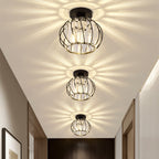 Modern Globe Crystal Cage Ceiling Light