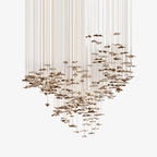 Leaf Modern Metal & Crystal Glass Chandelier