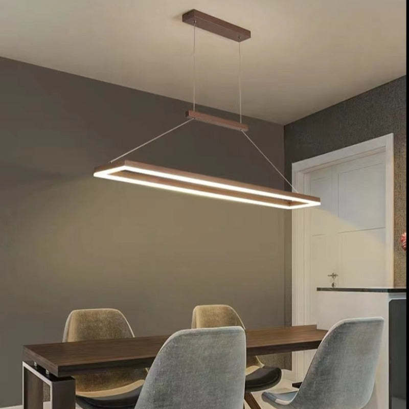 Arisha Modern Rectangular Pendant Light Coffee Dining Room