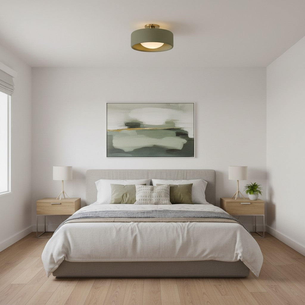 Kiln Porcelain Drum Ceiling Light