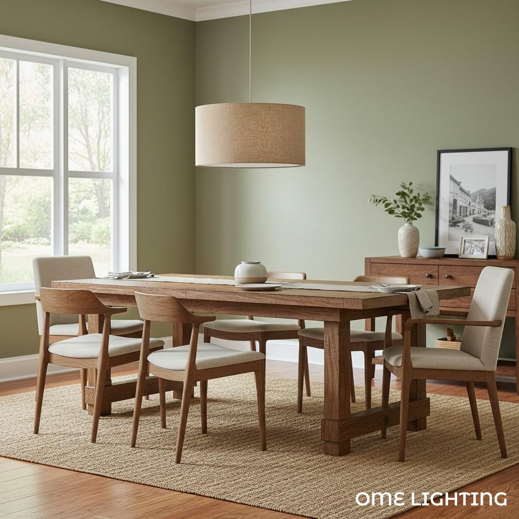 Rowan Linen Drum Pendant Light Transitional Living