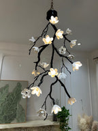 Lustra Chandelier Black Branch Flower