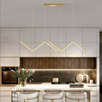 Arisha Modern Wavy Linear Pendant Light Double