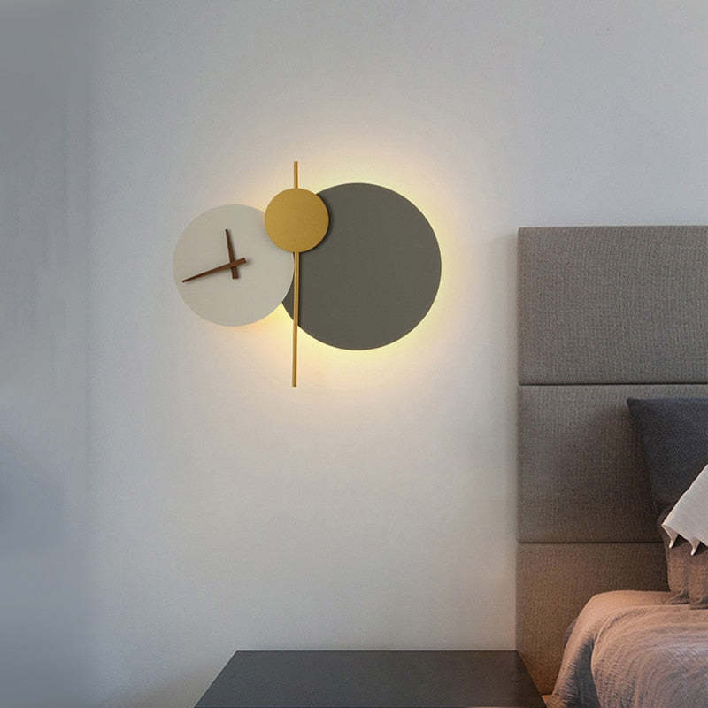 Arisha Modern Clock Painted Wall Light LED Light Bedroom