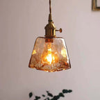 Arisha Vintage Style Industrial Pendant Light Retro Glass Brass