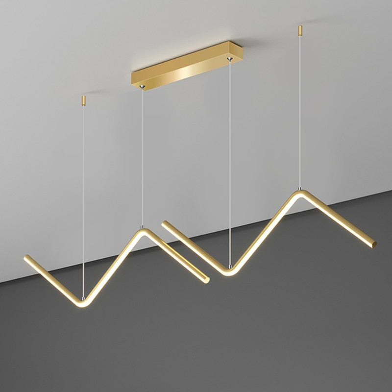Arisha Modern Wavy Linear Pendant Light Double
