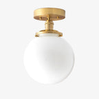 Pearl Glass Mid Century Flush Ceiling Light