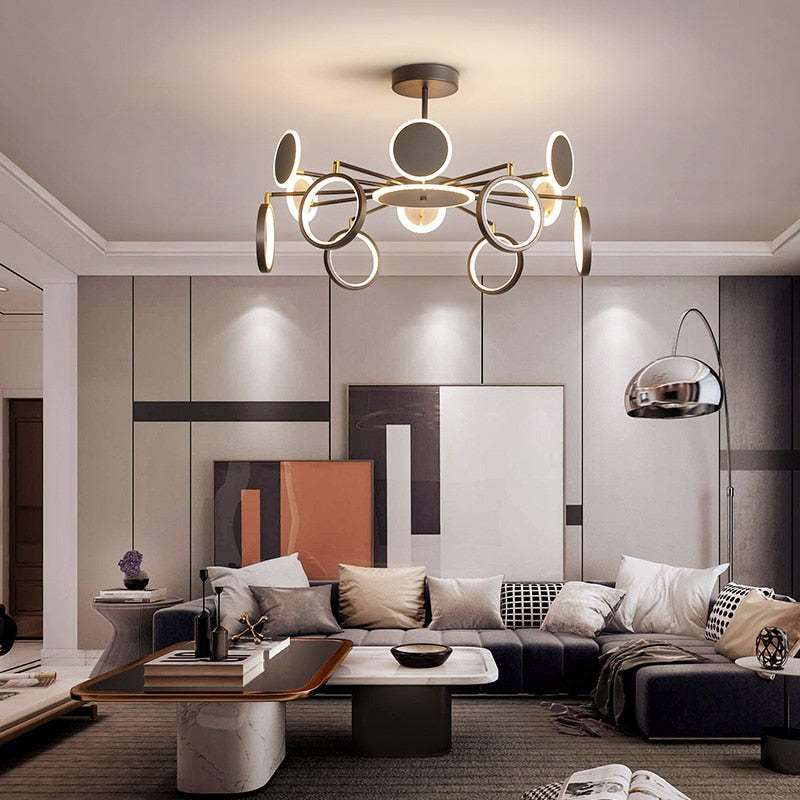 Modern Led Chandelier Geometric Acrylic