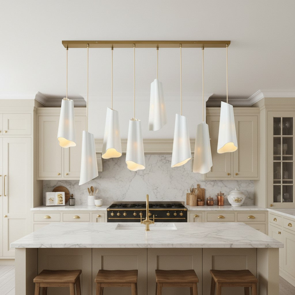 Slant Ceramic Multi-Light Pendant Light