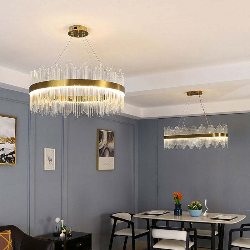 Kristy Modern Round Rectangular Chain Chandelier