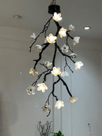 Lustra Chandelier Black Branch Flower