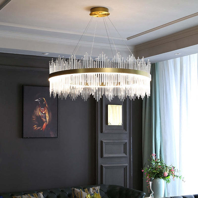 Kristy Modern Round Rectangular Chain Chandelier