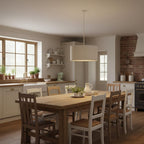 Rowan Linen Drum Pendant Light Transitional Living