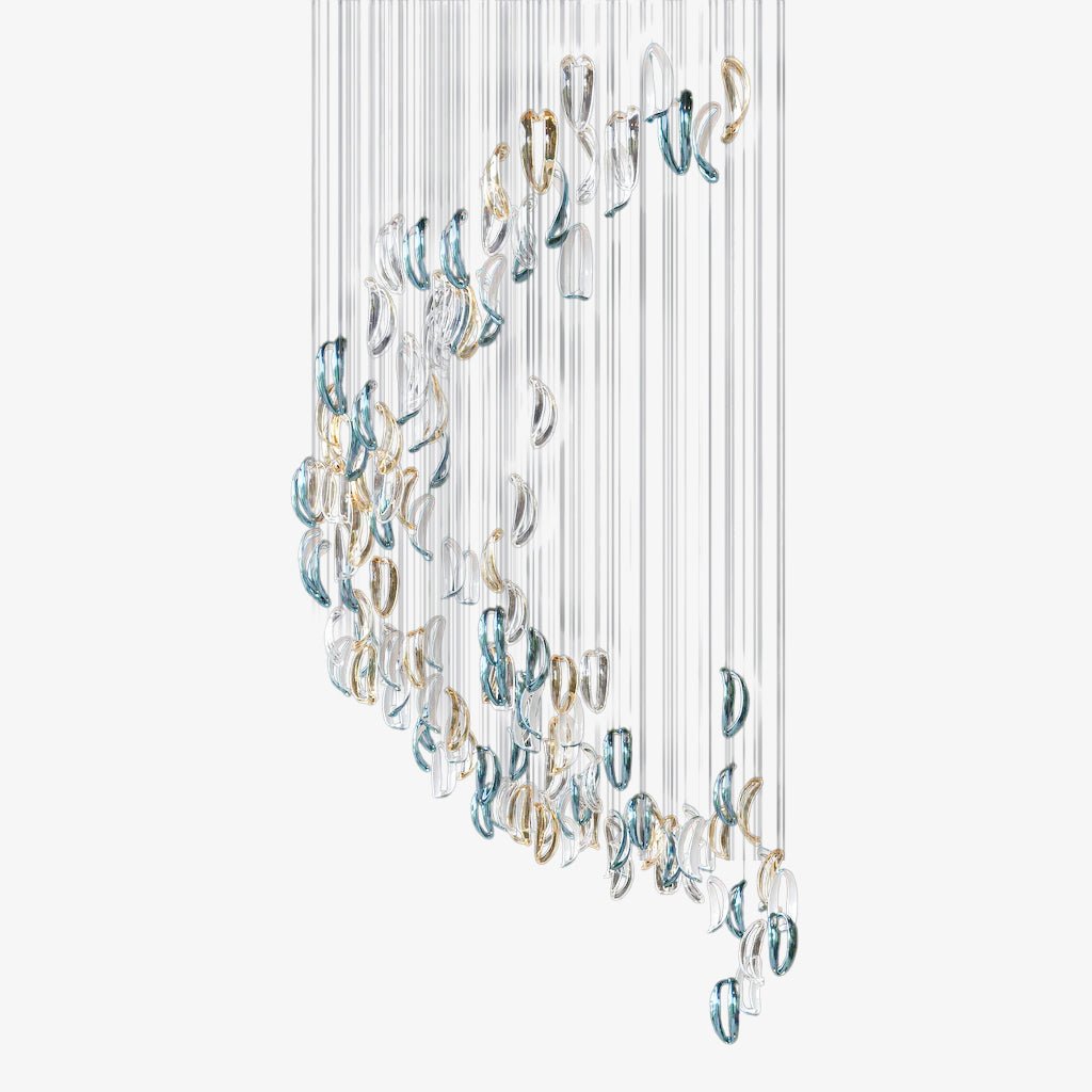 Cascading Contemporary Glass Chandelier