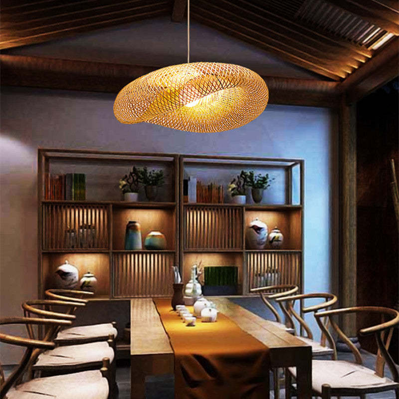 Ritta Modern Pendant Light For Dining Room/Kitchen Island, Bamboo