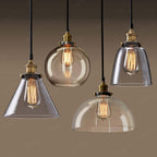 Arisha Industrial /Glass Pendant Light Dining Room