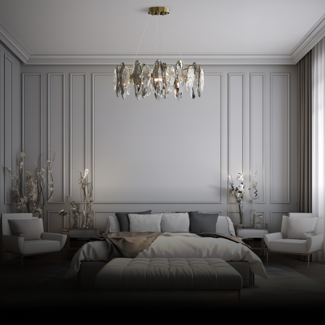 Kristy Crystal Chandelier LED Elliptical Glass Living Room