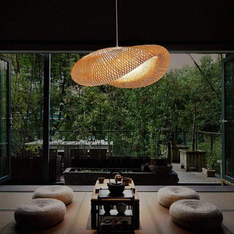 Ritta Modern Pendant Light For Dining Room/Kitchen Island, Bamboo