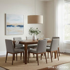 Rowan Linen Drum Pendant Light Transitional Living