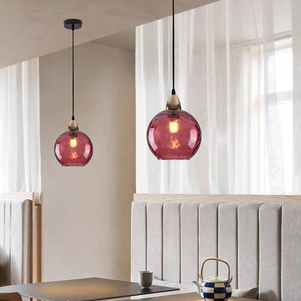 Valentina Colorful Glass Ball Pendant Light Water Ripple Living Room - image 3