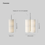 Ritta Cylinder Pendant Light, Lantern, Fabric, Japanese