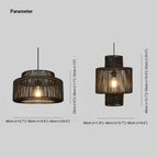 Ritta  Retro Rustic Drum Hanging Pendant Light